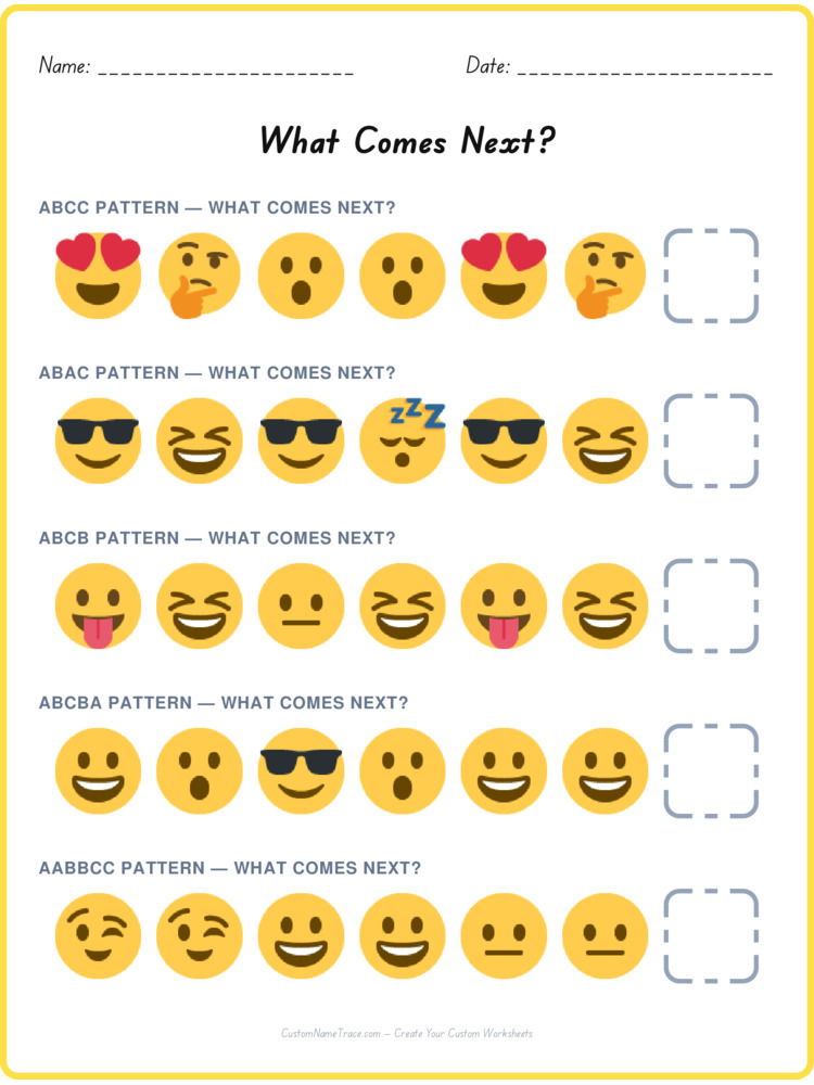 Mixed Review pattern worksheet 43 for kids