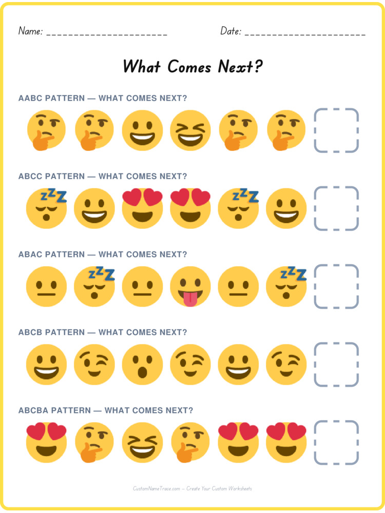 Mixed Review pattern worksheet 45 for kids