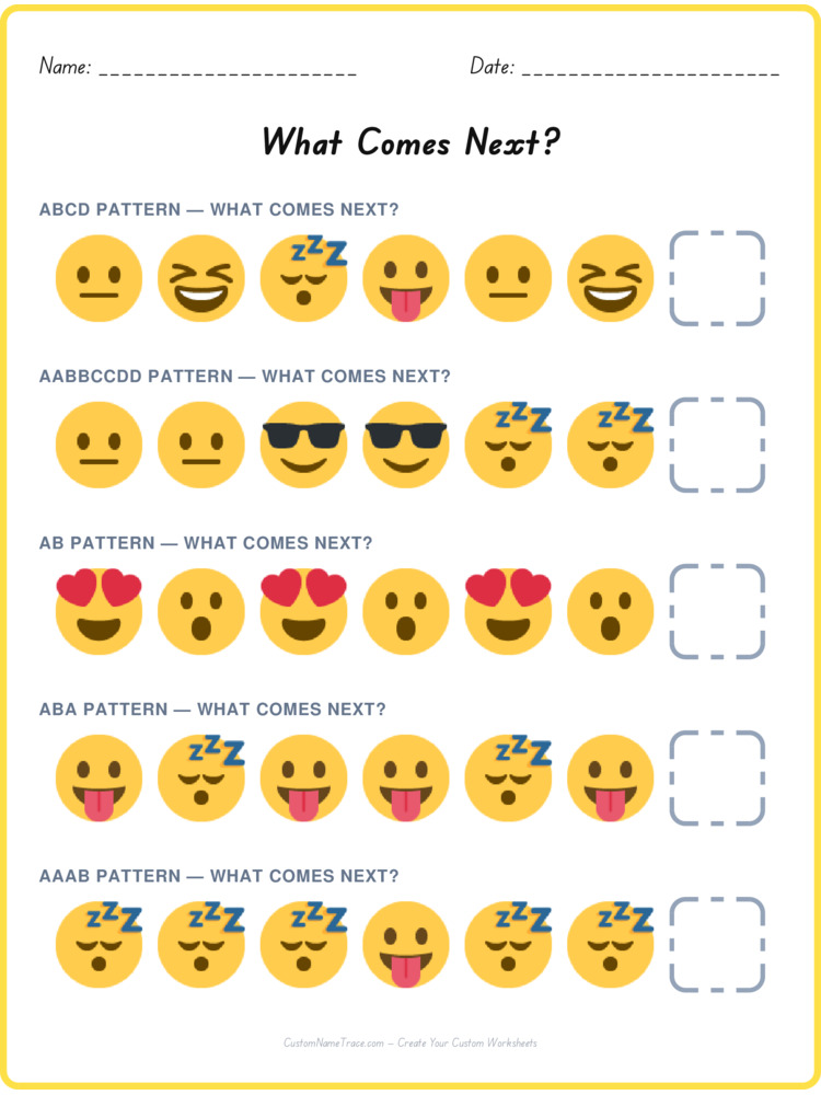 Mixed Review pattern worksheet 47 for kids