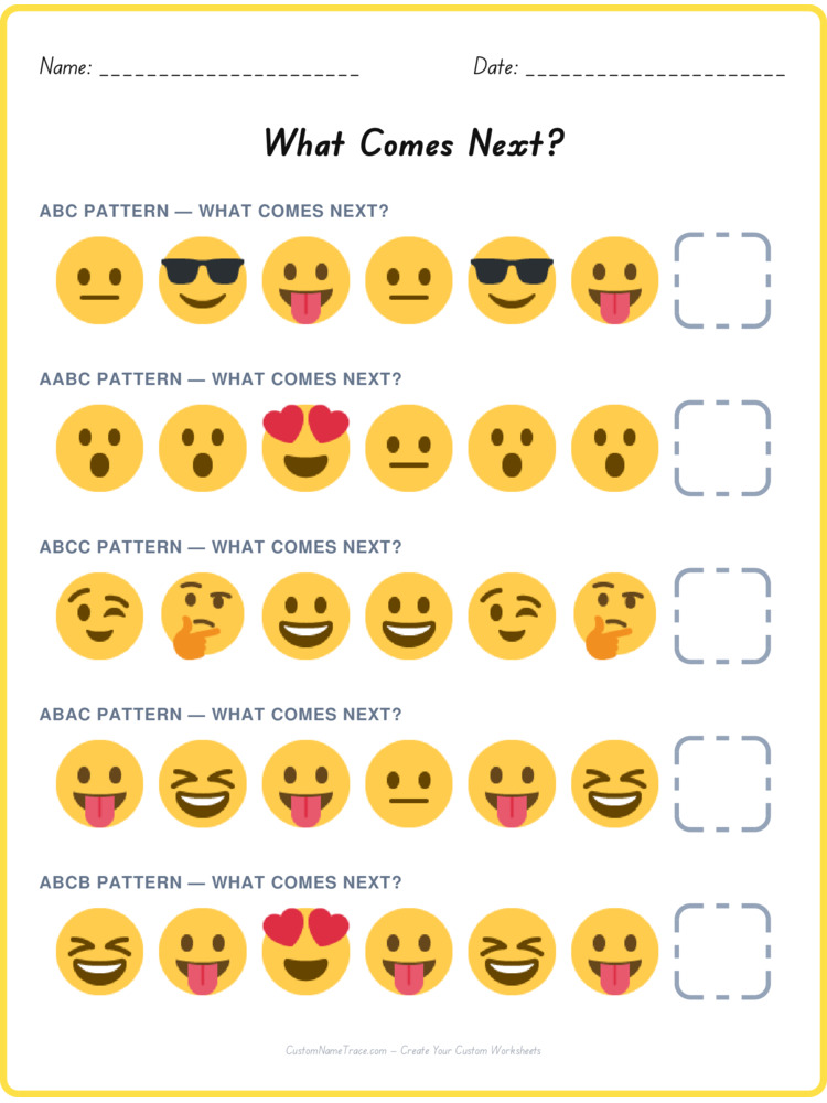 Mixed Review pattern worksheet 48 for kids