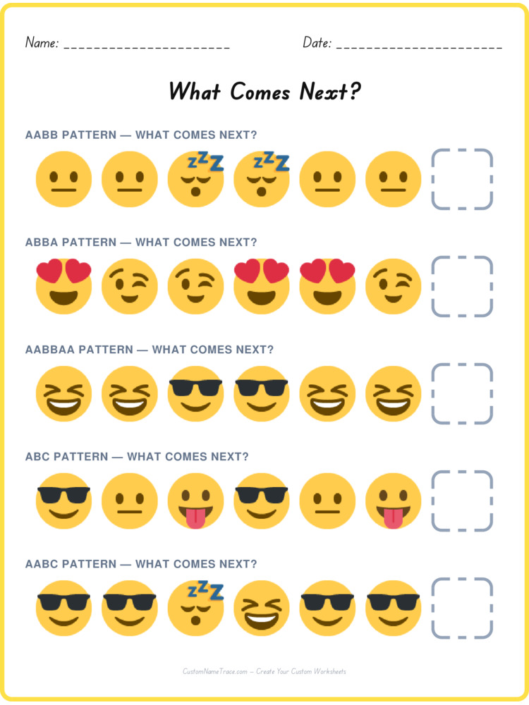 Mixed Review pattern worksheet 53 for kids