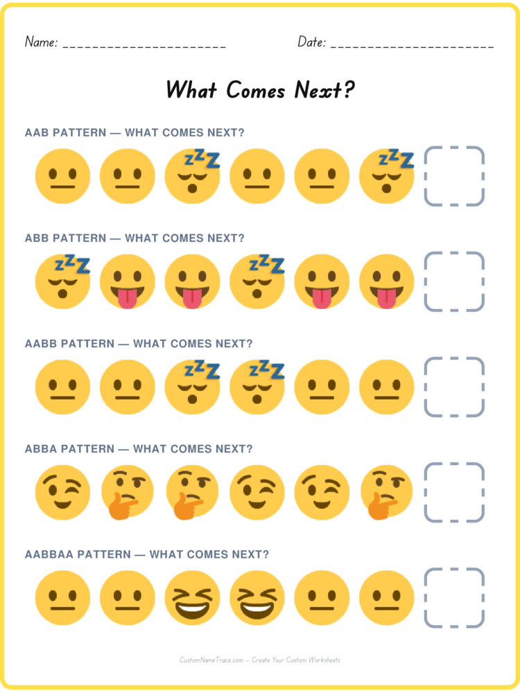 Mixed Review pattern worksheet 56 for kids