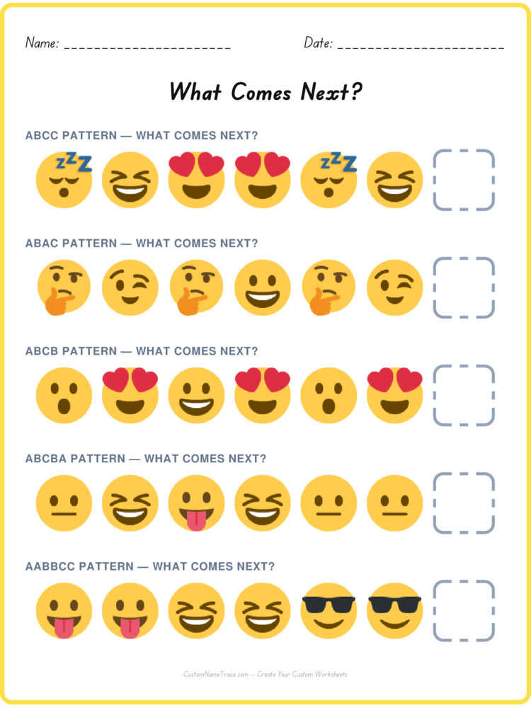 Mixed Review pattern worksheet 57 for kids