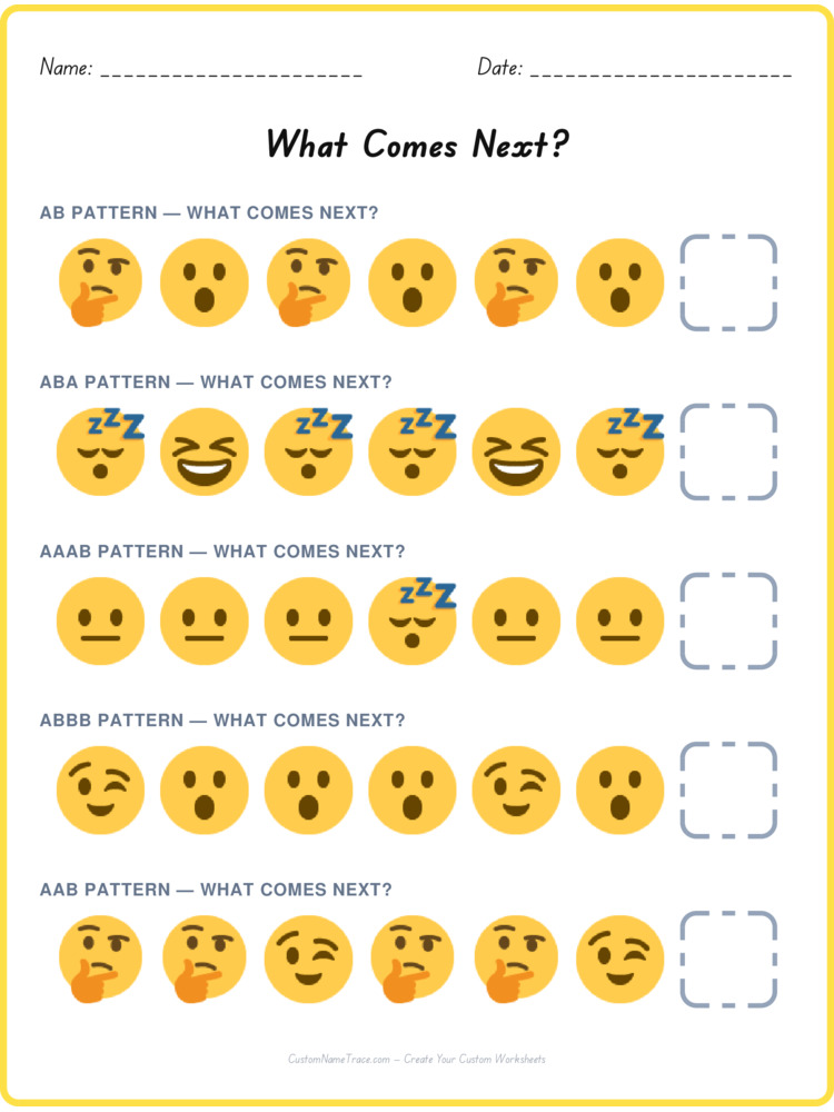 Mixed Review pattern worksheet 59 for kids