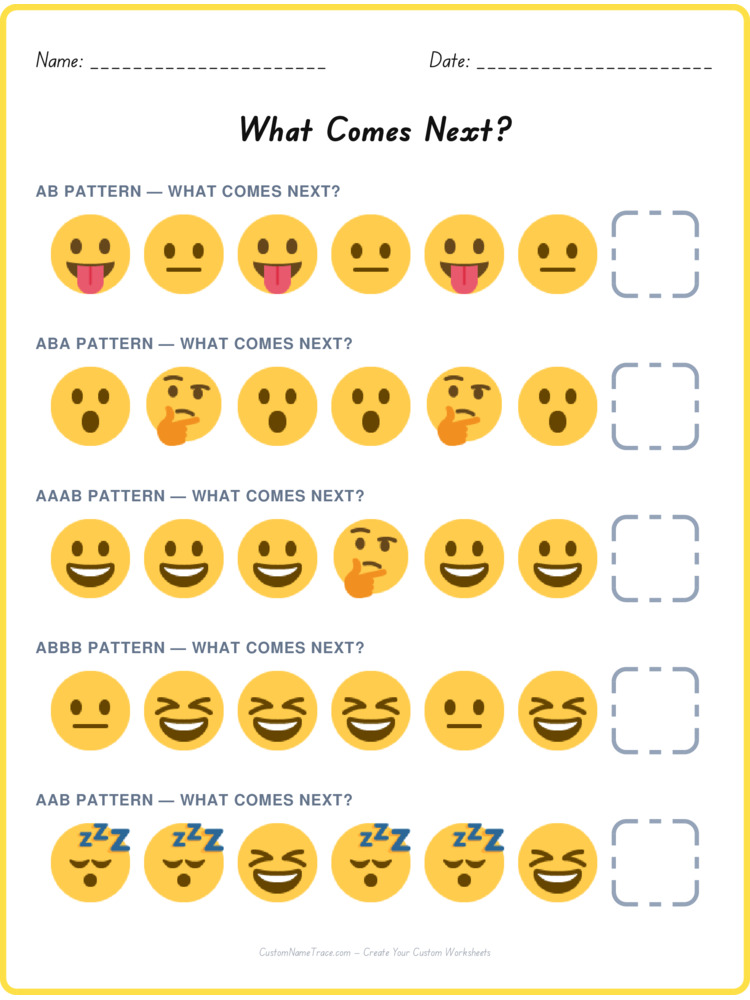 Mixed Review pattern worksheet 60 for kids