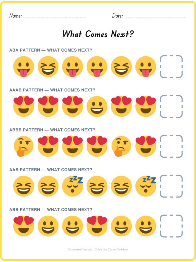 Mixed Review pattern worksheet 62 for kids
