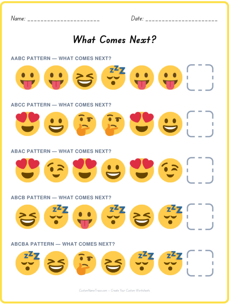 Mixed Review pattern worksheet 63 for kids