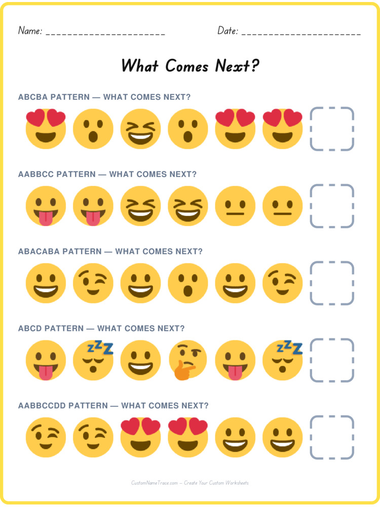 Mixed Review pattern worksheet 64 for kids