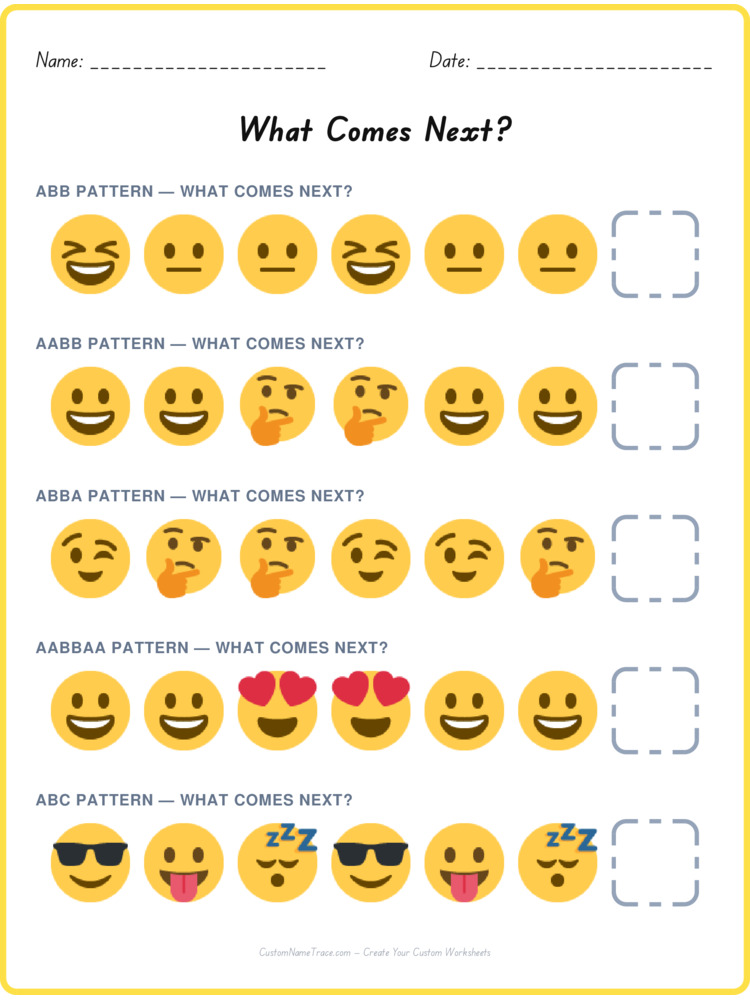 Mixed Review pattern worksheet 65 for kids