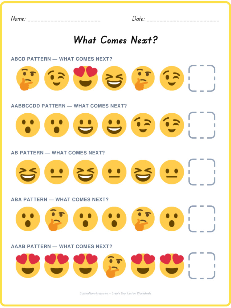 Mixed Review pattern worksheet 67 for kids