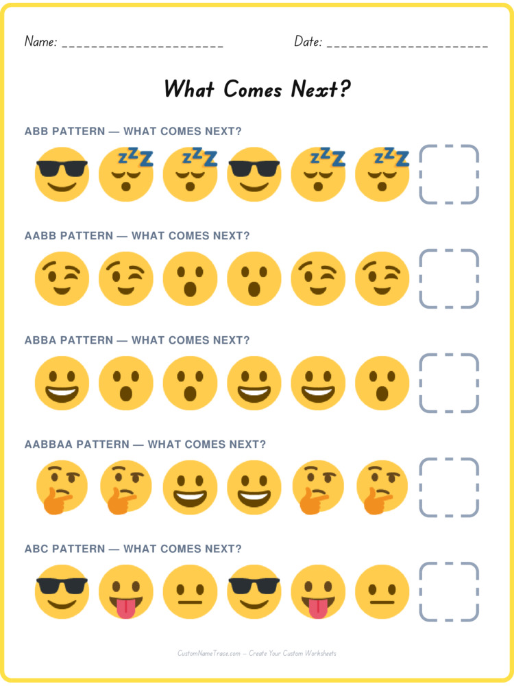 Mixed Review pattern worksheet 69 for kids