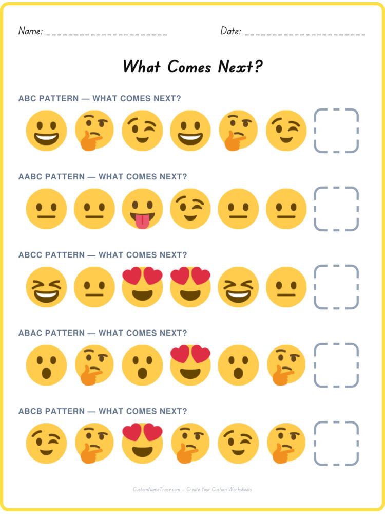 Mixed Review pattern worksheet 71 for kids