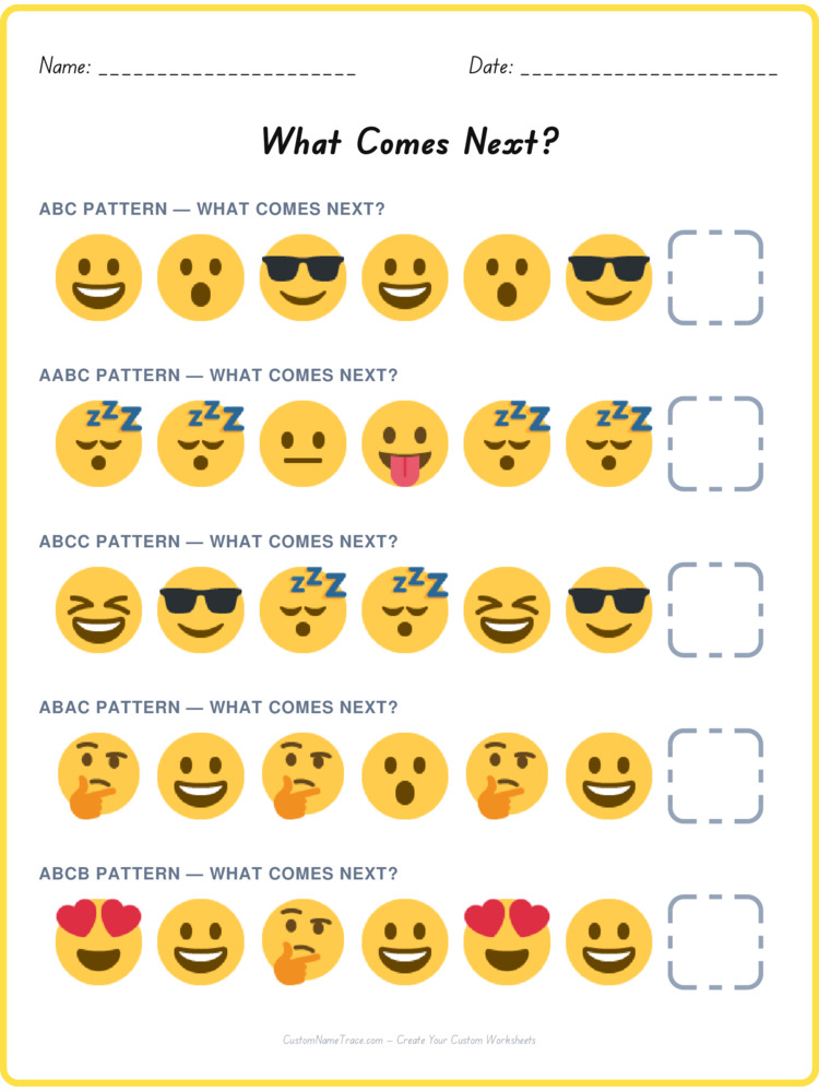Mixed Review pattern worksheet 75 for kids