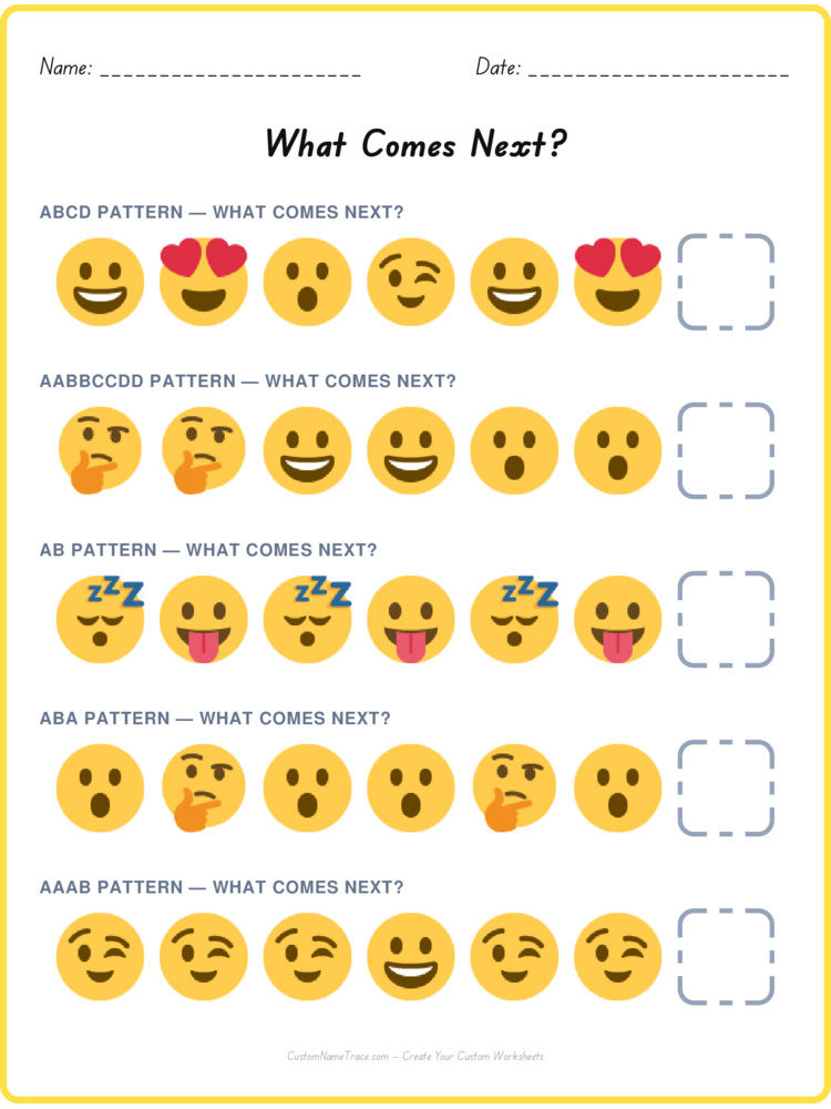 Mixed Review pattern worksheet 76 for kids