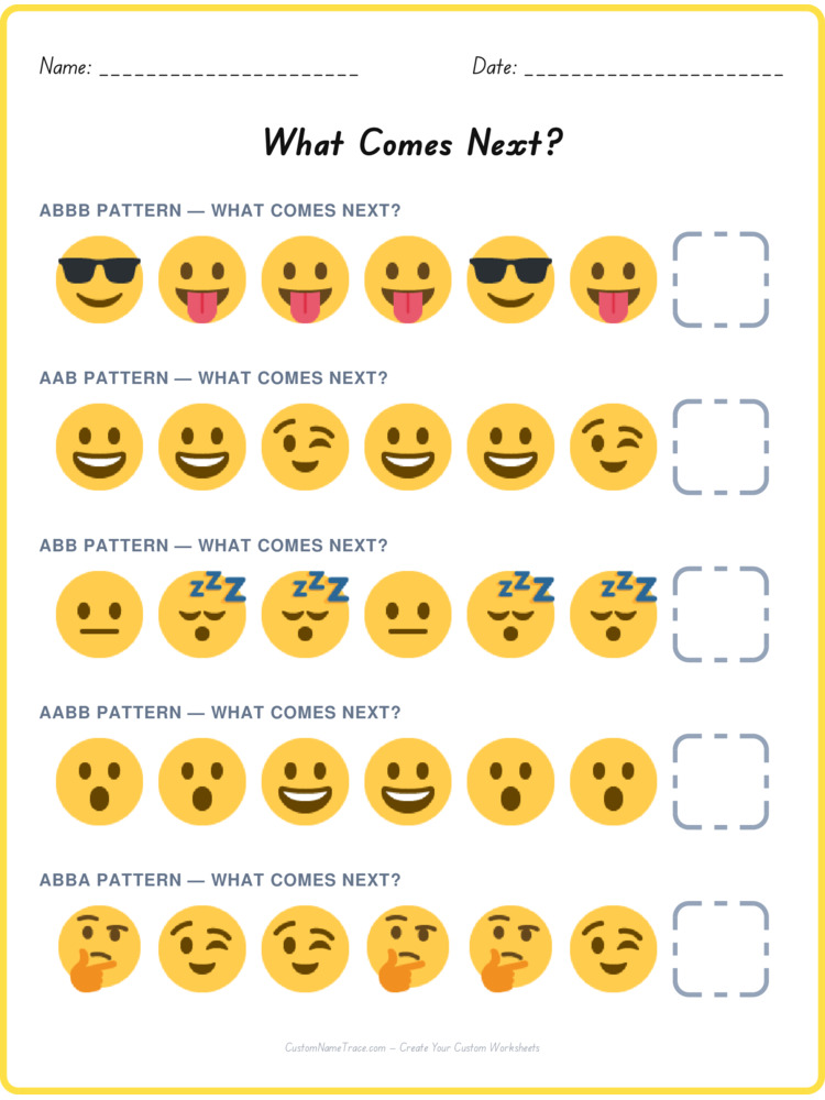 Mixed Review pattern worksheet 77 for kids