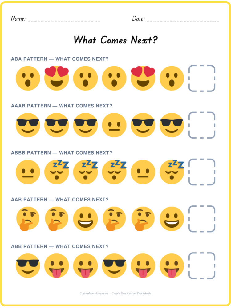 Mixed Review pattern worksheet 78 for kids