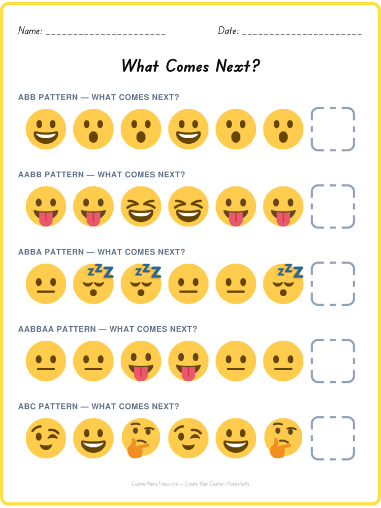 Mixed Review pattern worksheet 79 for kids
