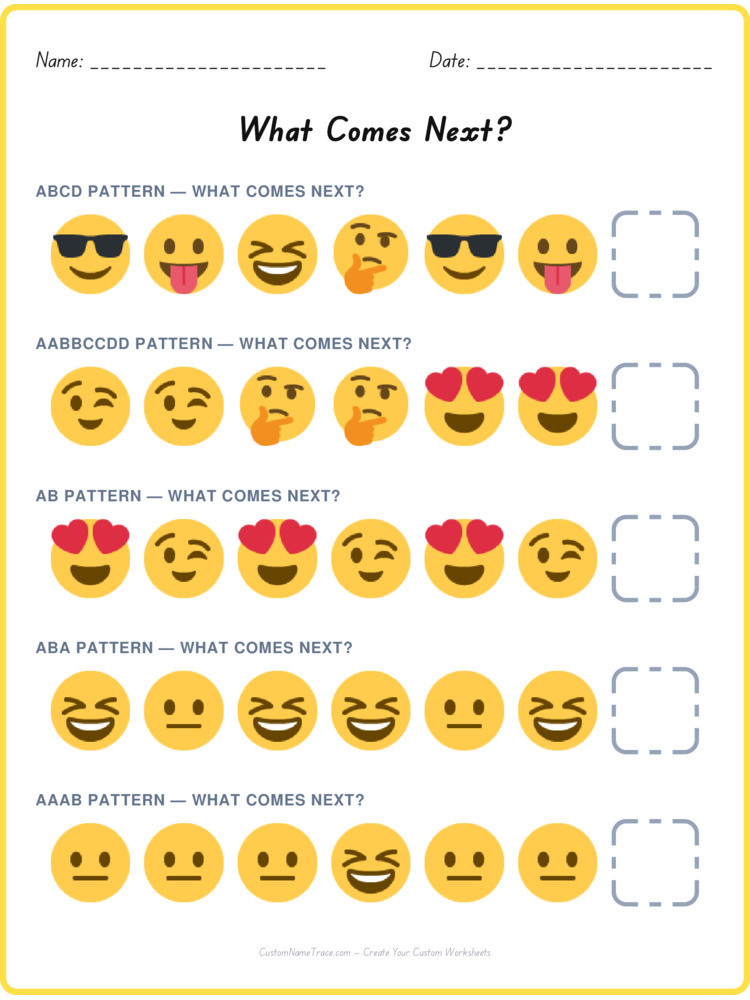 Mixed Review pattern worksheet 8 for kids