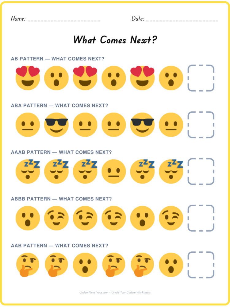 Mixed Review pattern worksheet 80 for kids