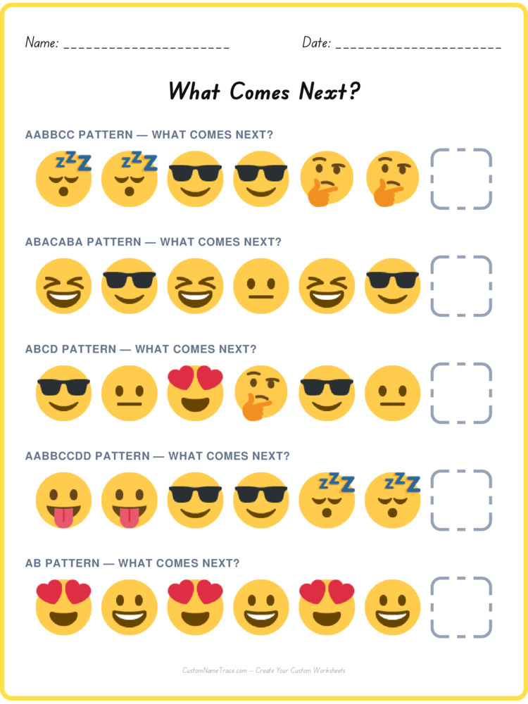 Mixed Review pattern worksheet 82 for kids