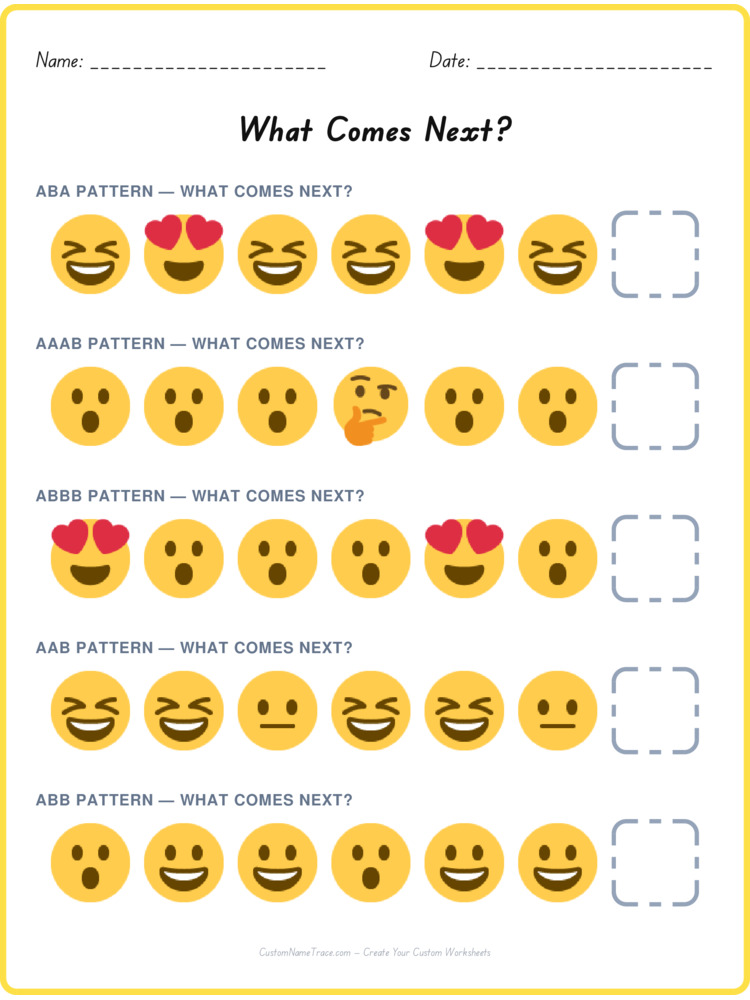 Mixed Review pattern worksheet 83 for kids