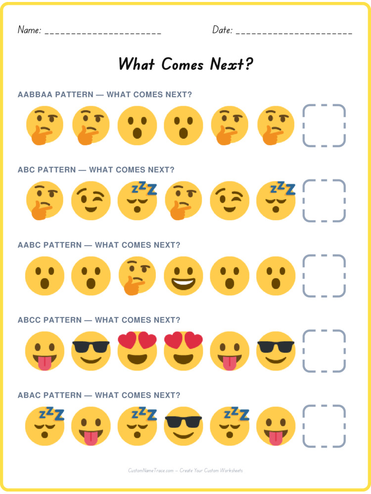 Mixed Review pattern worksheet 84 for kids