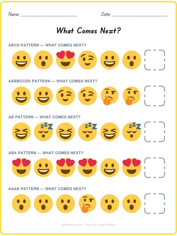 Mixed Review pattern worksheet 86 for kids