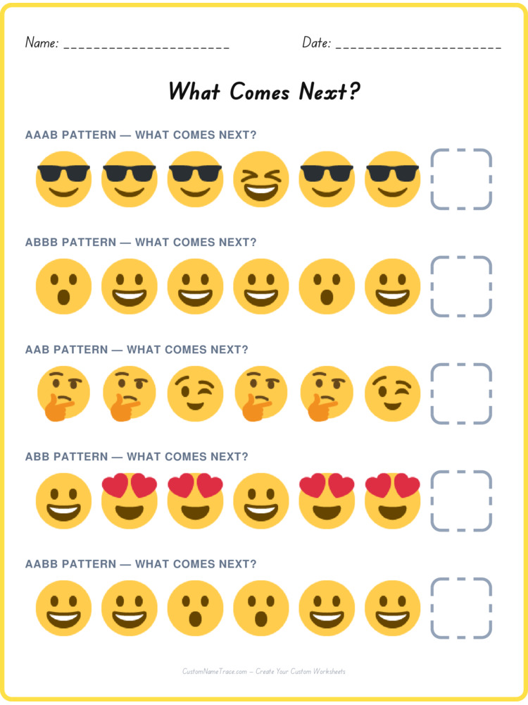 Mixed Review pattern worksheet 87 for kids