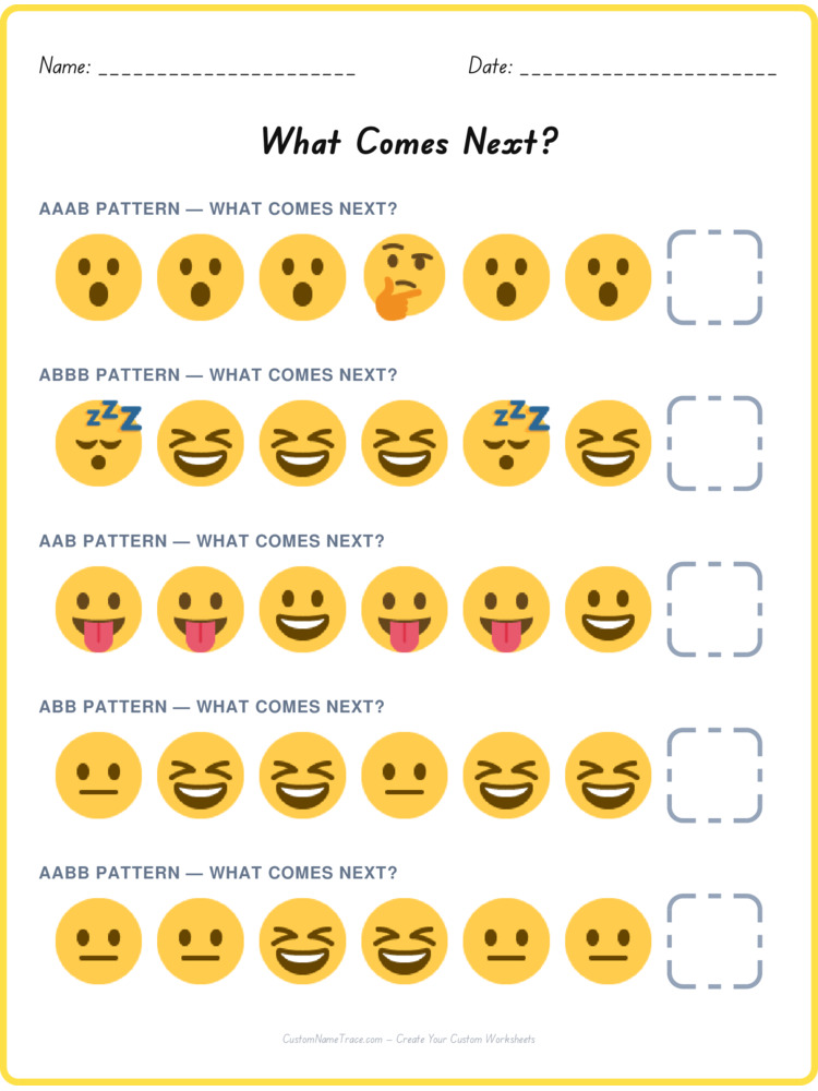 Mixed Review pattern worksheet 88 for kids