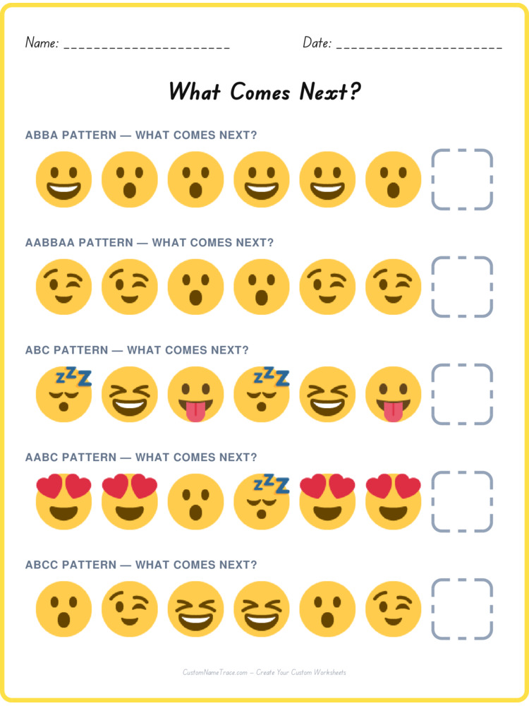 Mixed Review pattern worksheet 89 for kids