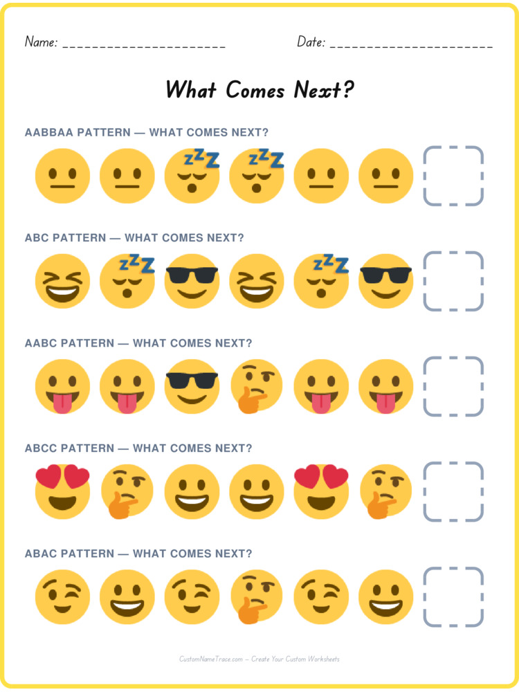 Mixed Review pattern worksheet 90 for kids