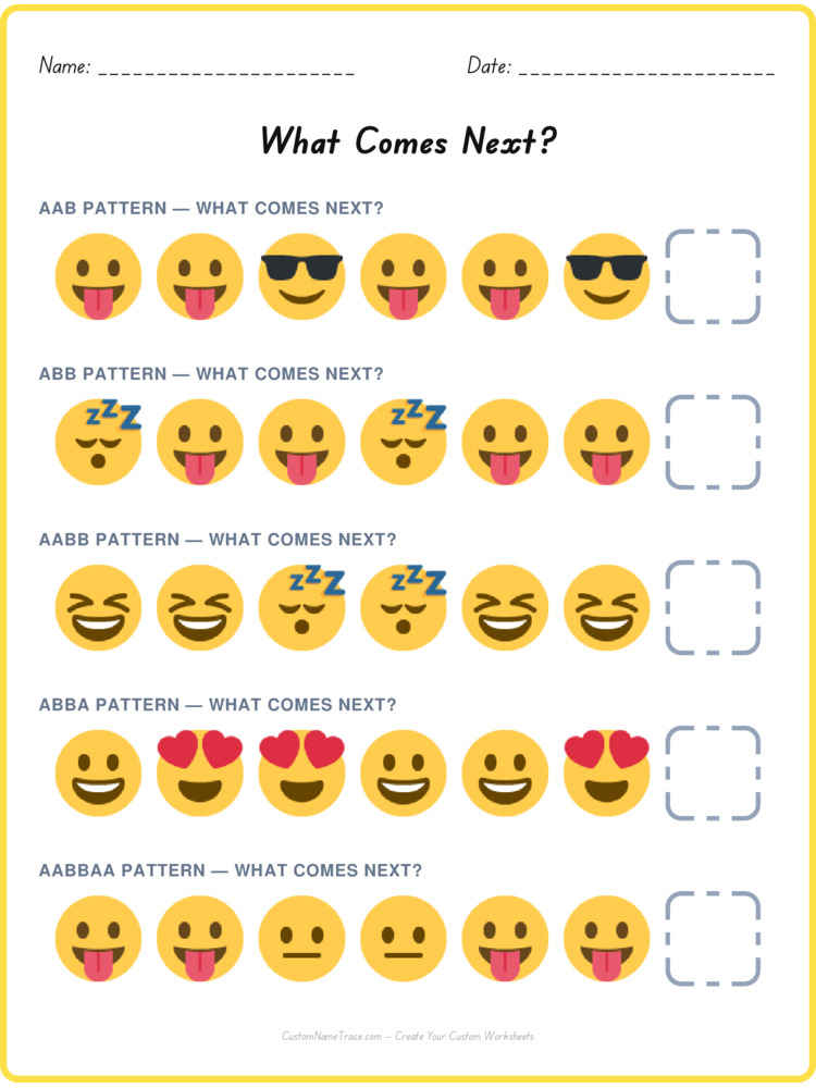 Mixed Review pattern worksheet 92 for kids