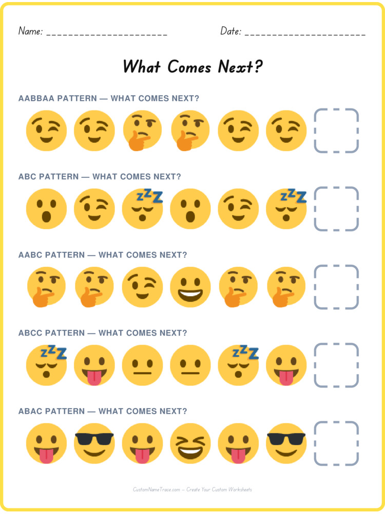 Mixed Review pattern worksheet 93 for kids
