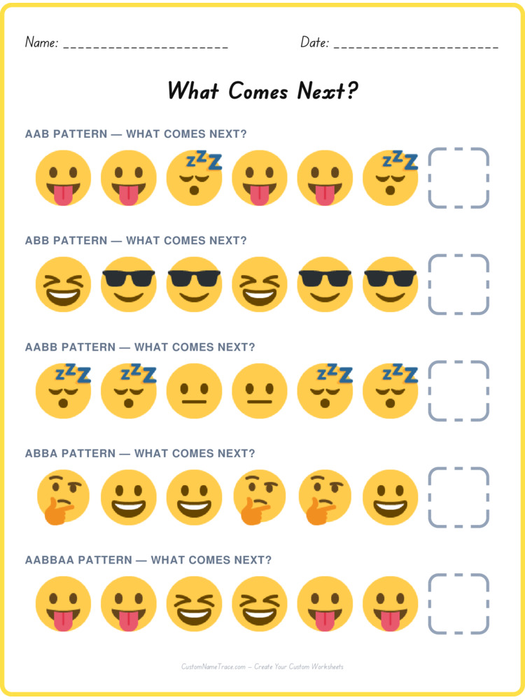 Mixed Review pattern worksheet 94 for kids