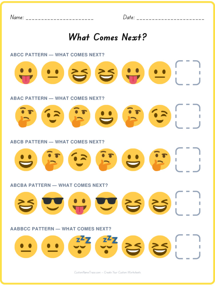 Mixed Review pattern worksheet 95 for kids