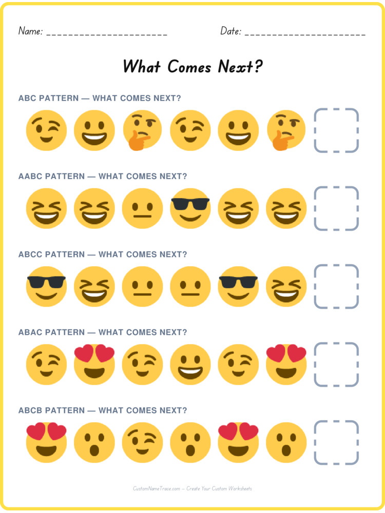 Mixed Review pattern worksheet 96 for kids