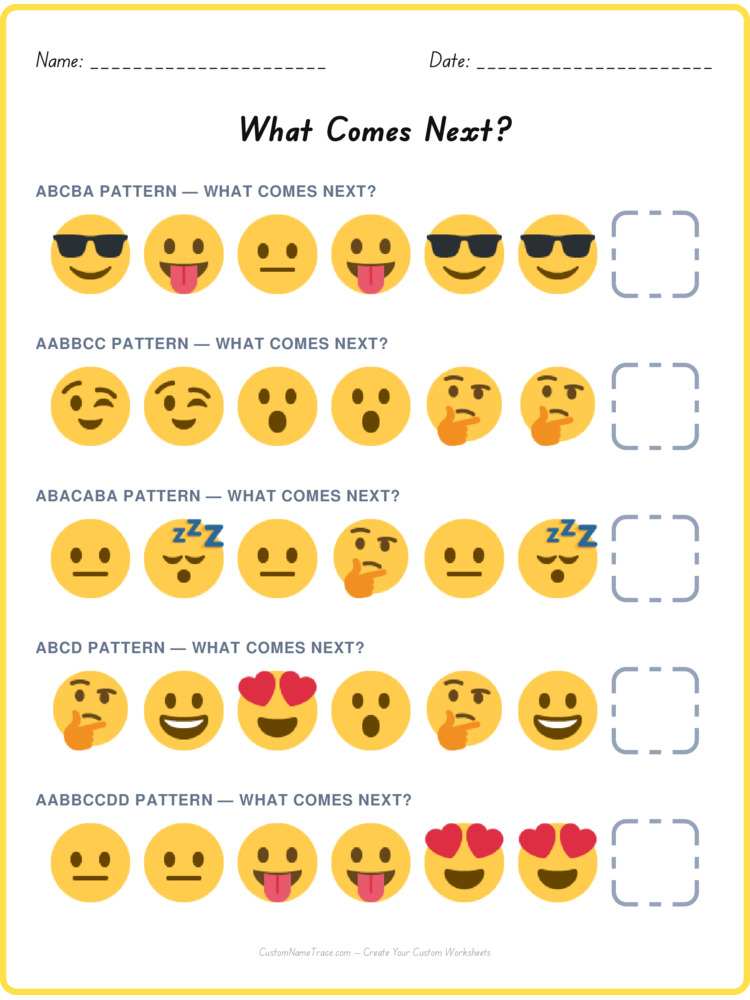 Mixed Review pattern worksheet 97 for kids