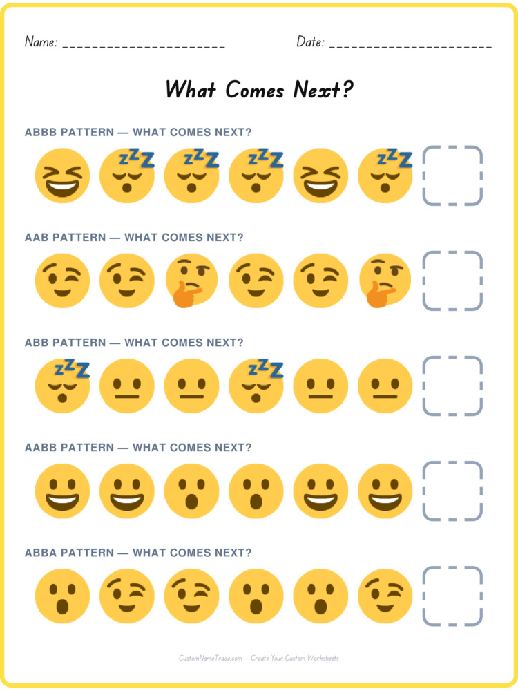 Mixed Review pattern worksheet 98 for kids