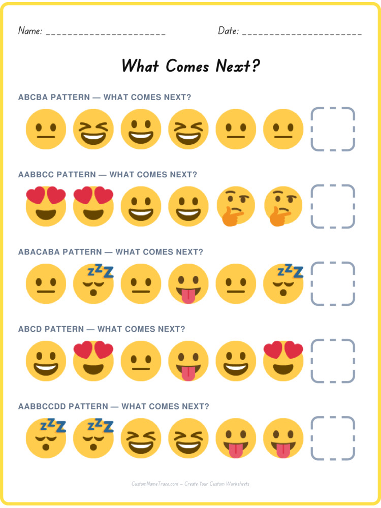 Mixed Review pattern worksheet 99 for kids