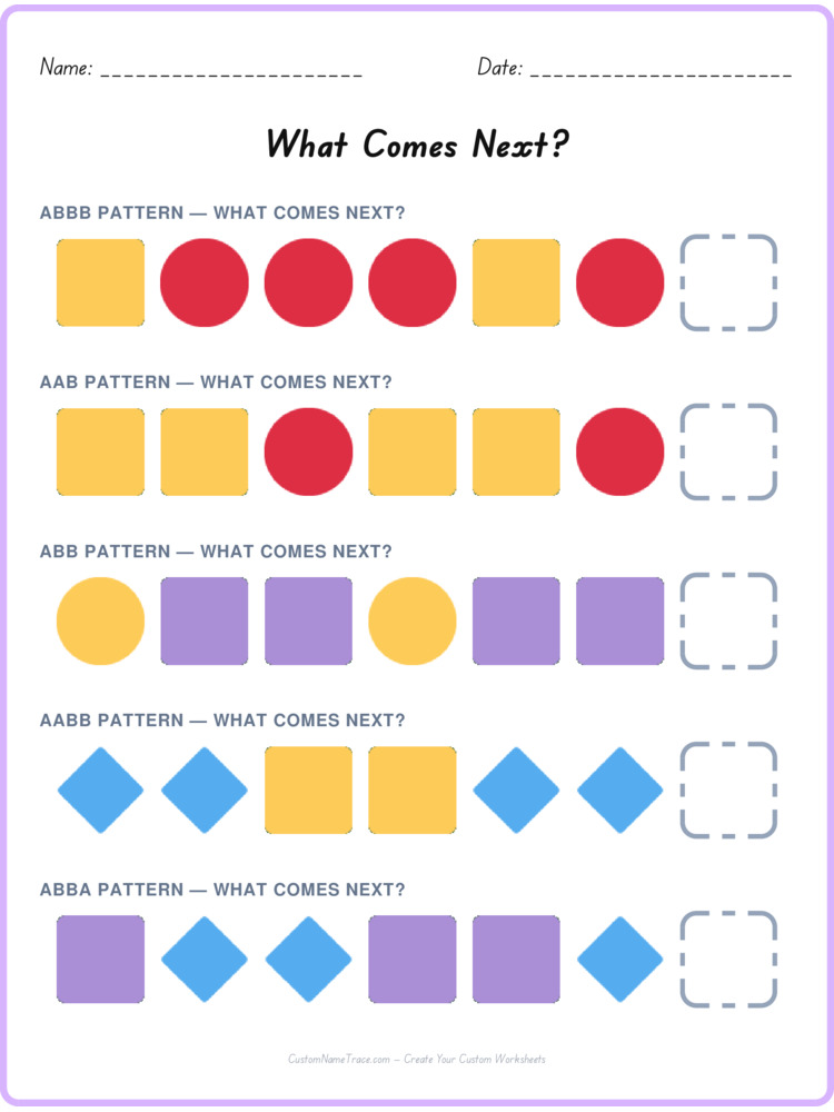 Mixed Review pattern worksheet 215 for kids
