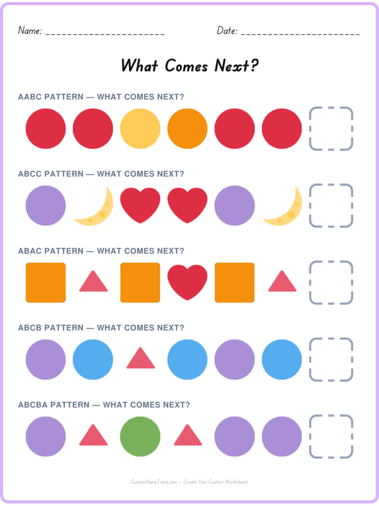 Mixed Review pattern worksheet 247 for kids