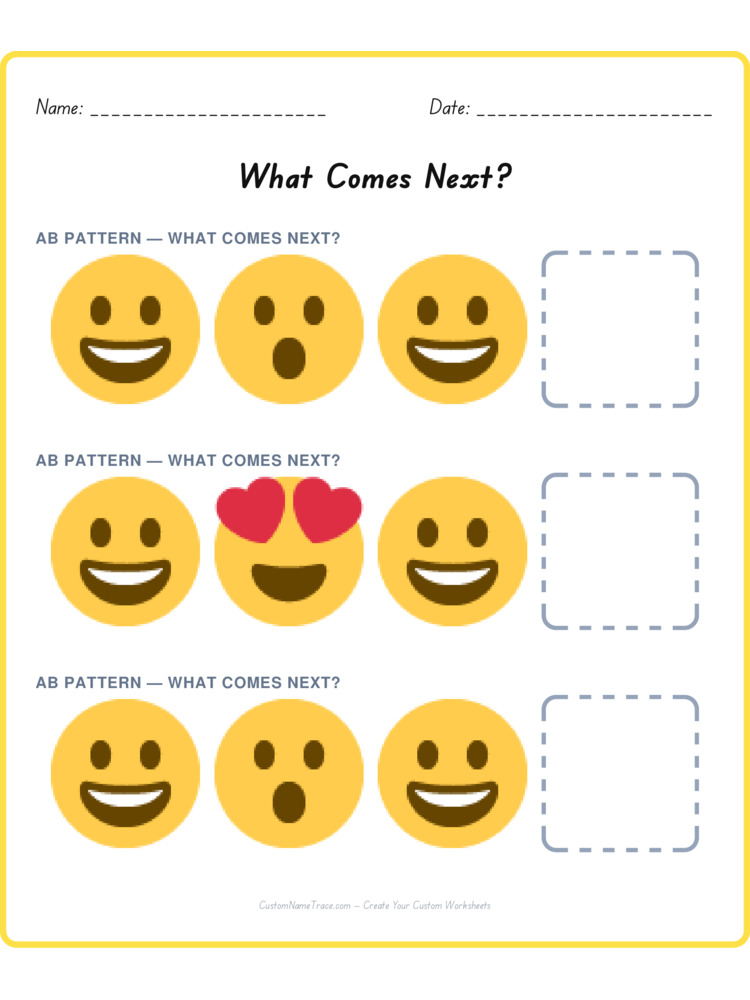 Mixed Review pattern worksheet 1 for kids