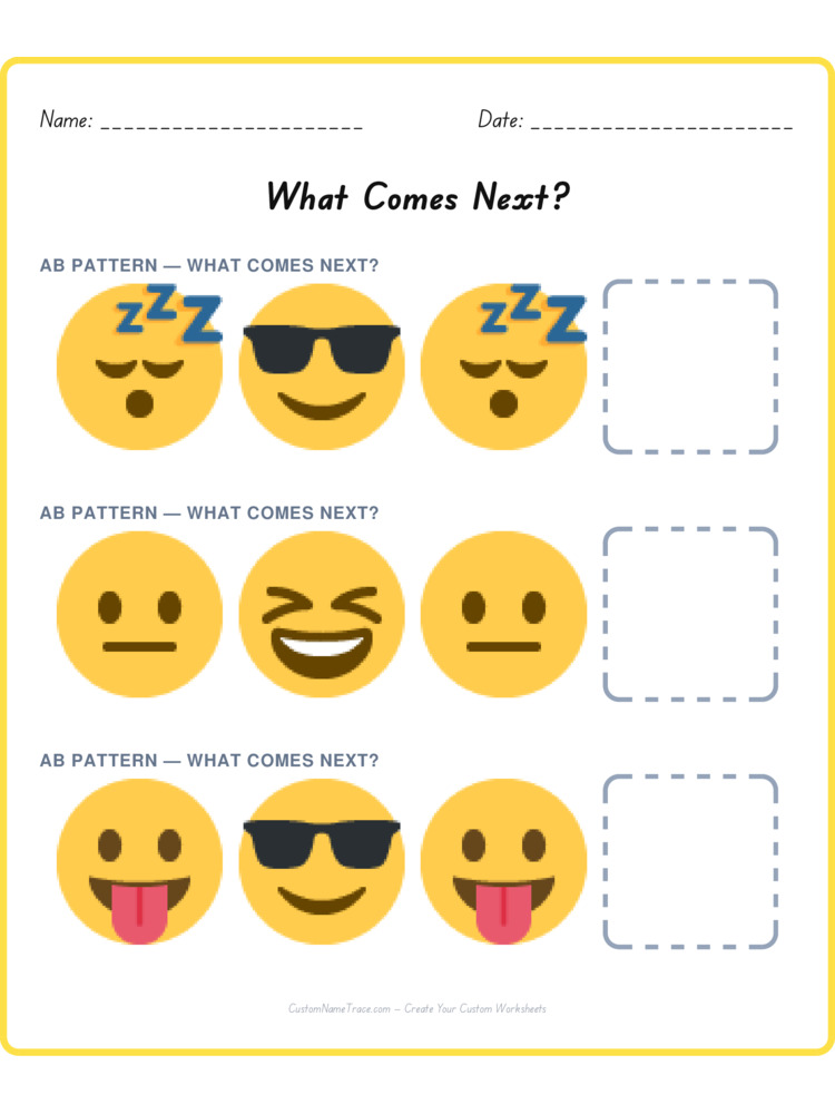 Mixed Review pattern worksheet 2 for kids