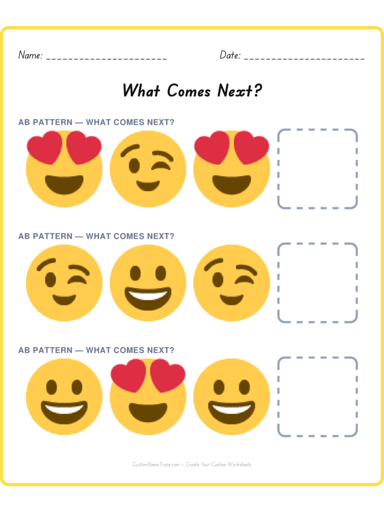 Mixed Review pattern worksheet 3 for kids