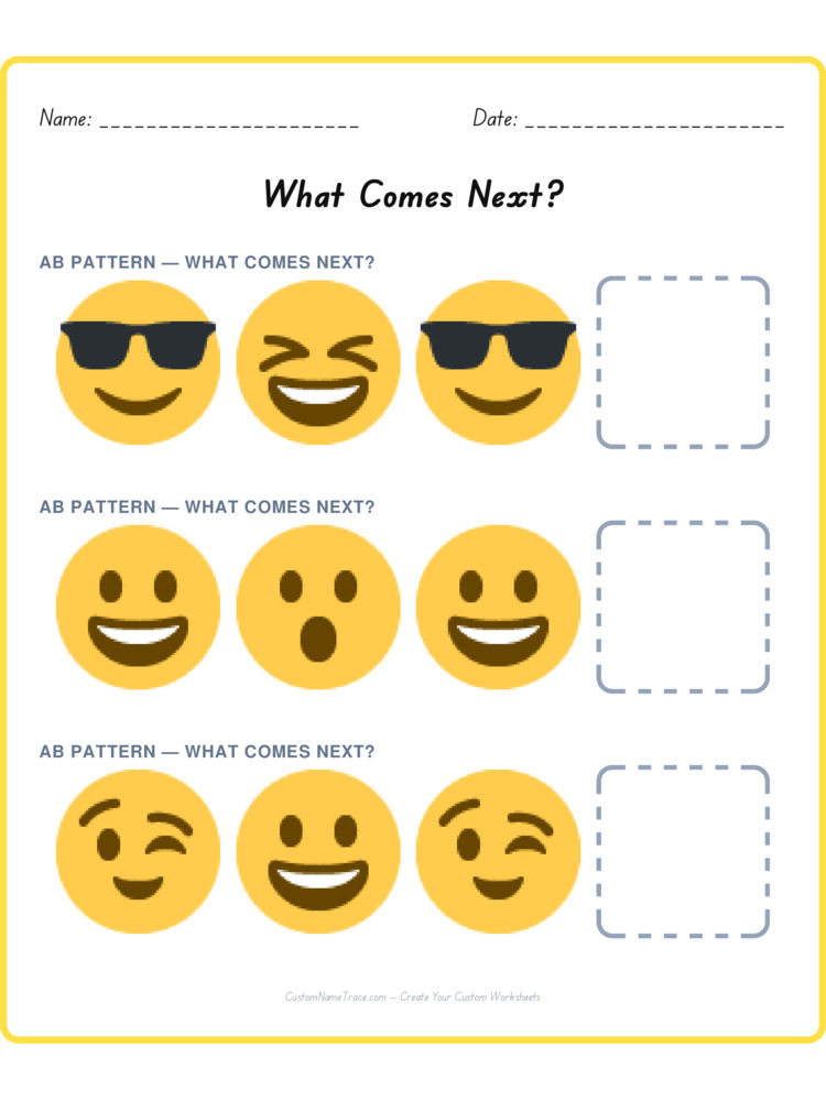 Mixed Review pattern worksheet 33 for kids