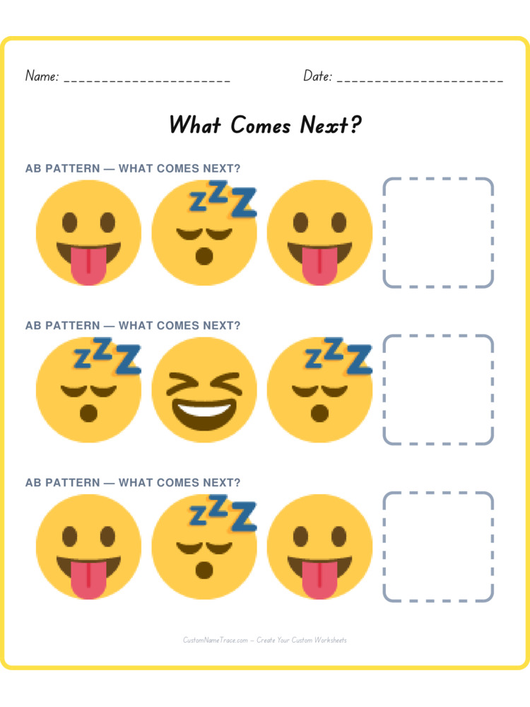 Mixed Review pattern worksheet 4 for kids