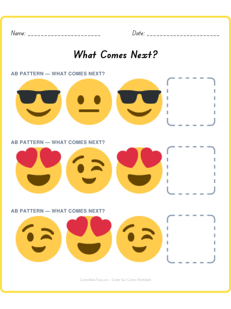 Mixed Review pattern worksheet 46 for kids
