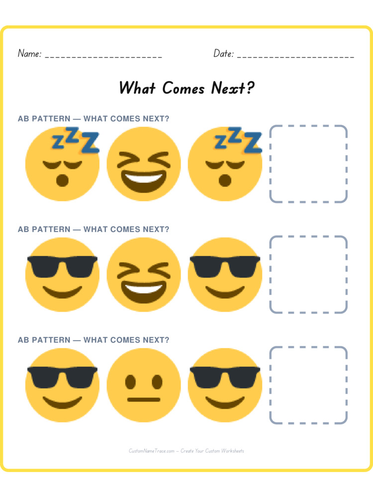 Mixed Review pattern worksheet 6 for kids