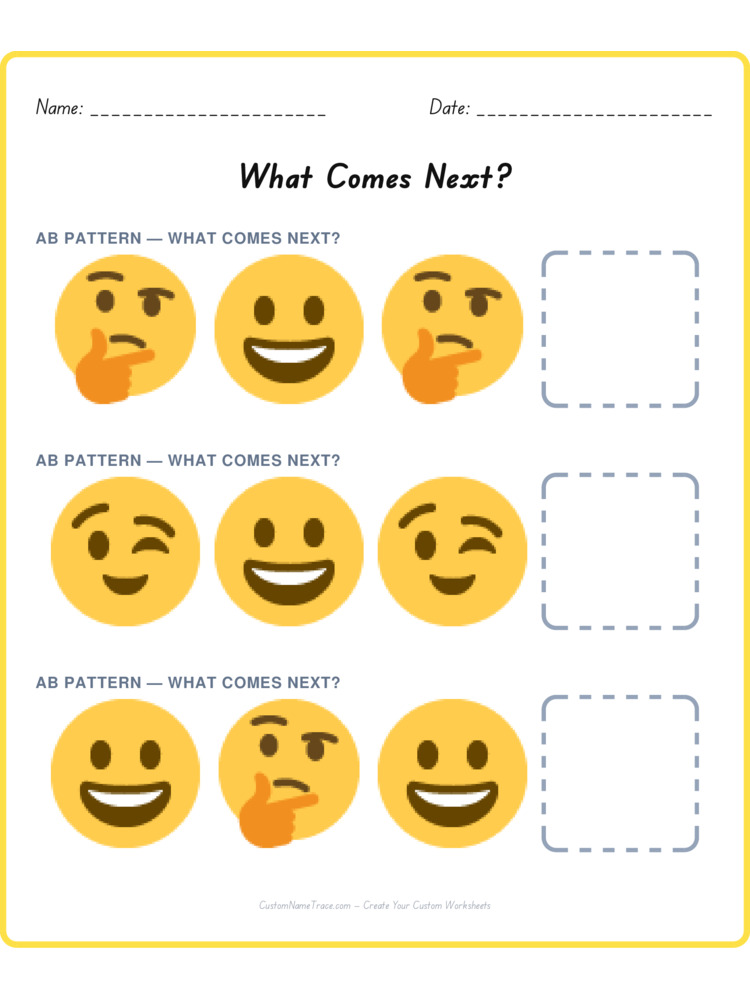 Mixed Review pattern worksheet 7 for kids