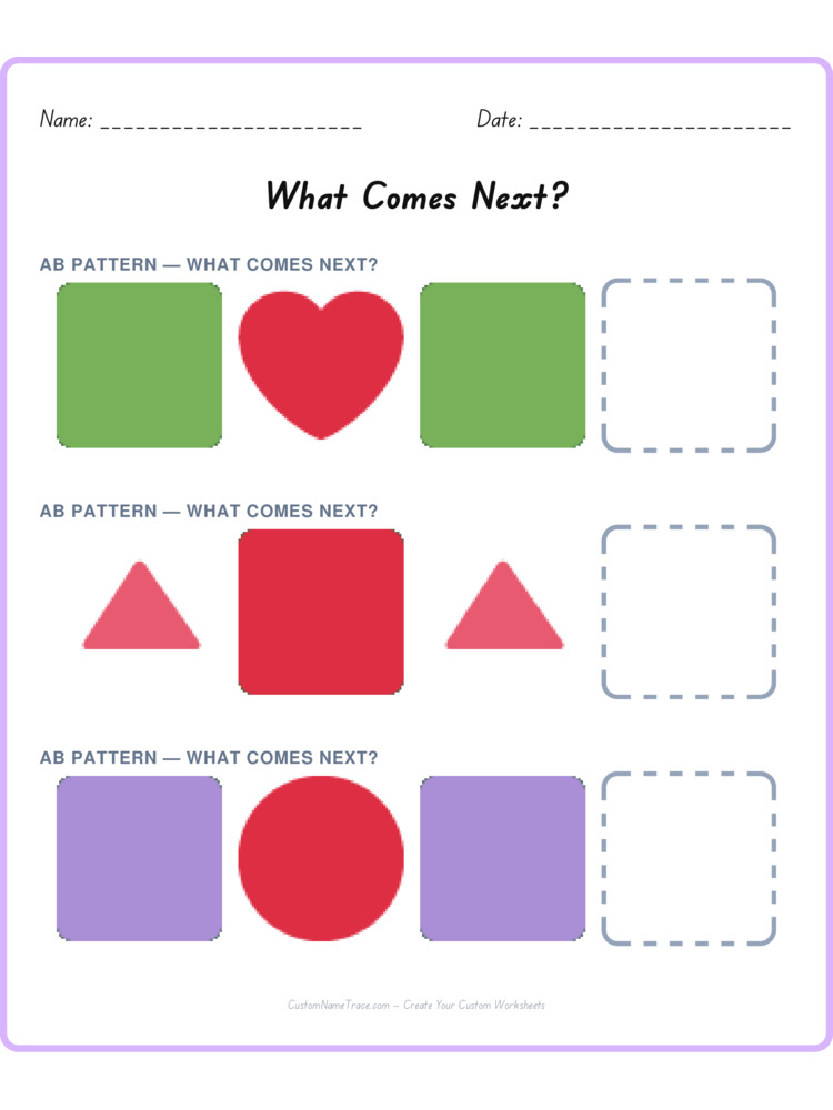 Mixed Review pattern worksheet 100 for kids